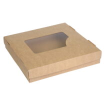 Упаковка для суші крафт (кришка-дно-вікно), розмір – 2ХL (248x248x48 мм) - Студія-13 фото Упаковка для суші крафт (кришка-дно-вікно), розмір – 2ХL (248x248x48 мм) - studio13.com.ua фото