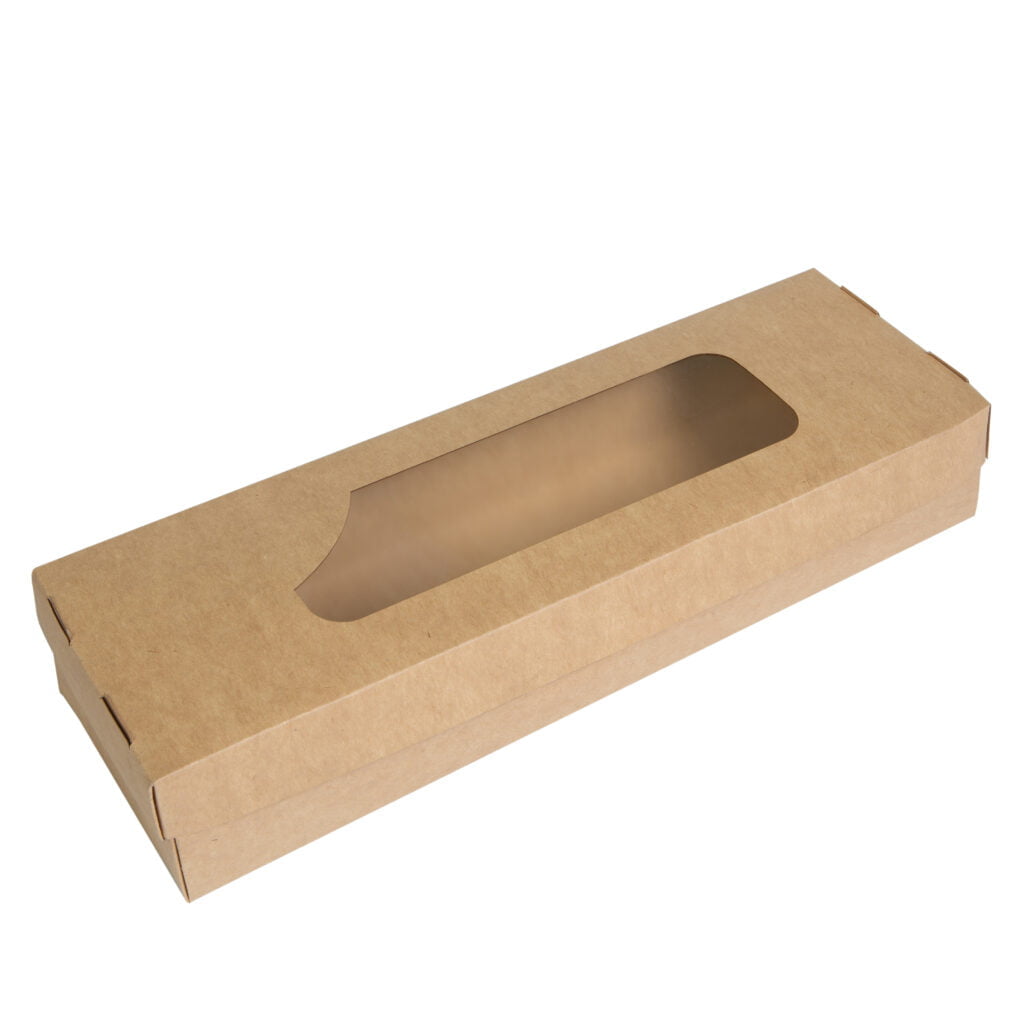 Упаковка для суши крафт (крышка-дно-окно), размер – 2XL (110x340x56 мм) - studio13.com.ua фото 4