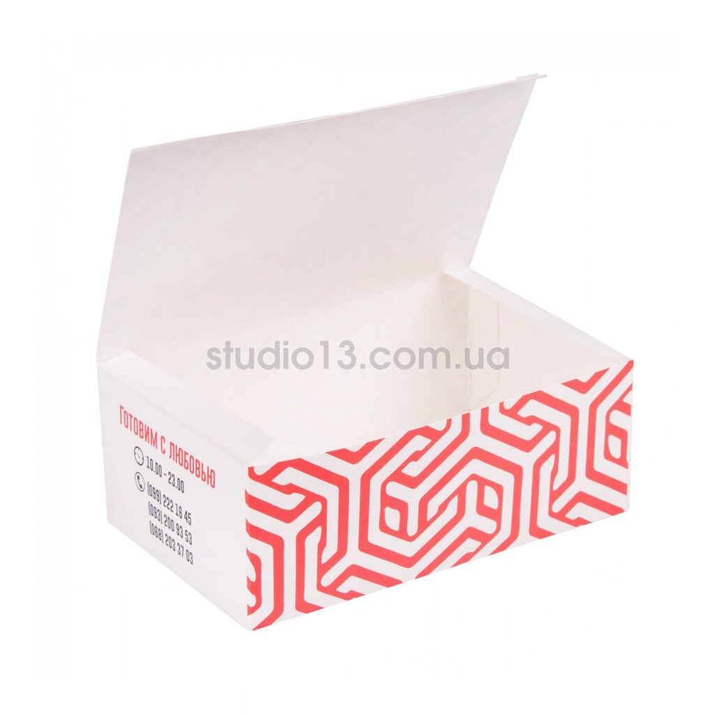 Упаковка для їжі/картоплі фрі/напівфабрикати, фудбокс (максі) кольорова , розмір – L - studio13.com.ua фото 3