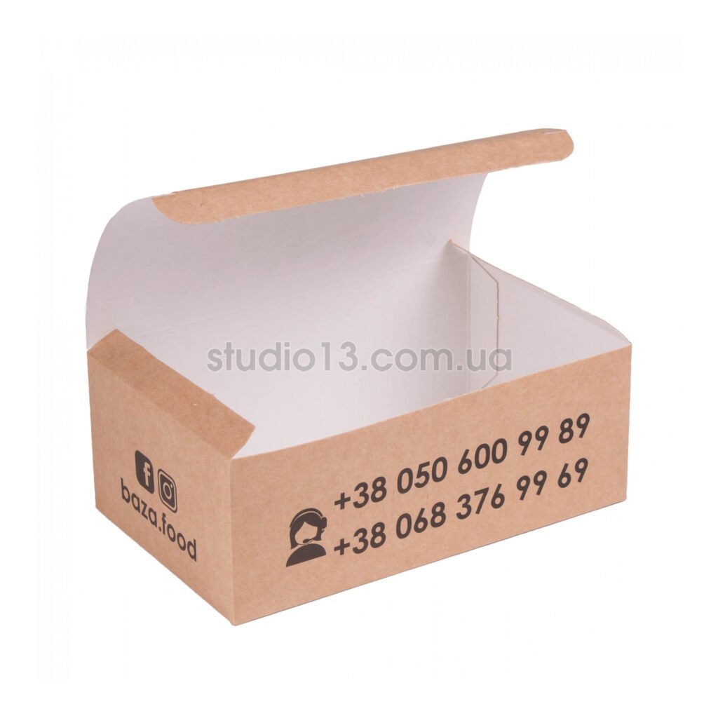 Упаковка для еды/картошки фри/полуфабрикаты фудбокс (миди) крафт , размер — M - Студія-13 фото 5 Упаковка для еды/картошки фри/полуфабрикаты фудбокс (миди) крафт , размер — M - studio13.com.ua фото 5