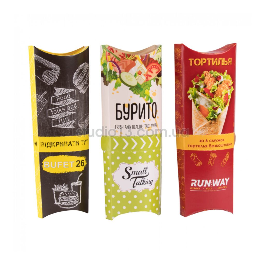 Упаковка для лаваш-роллу/шаурма цветная, размер – М - studio13.com.ua фото 2