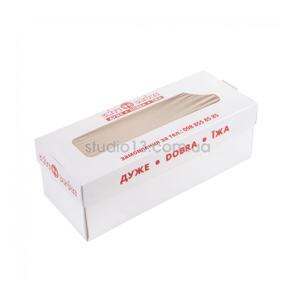 Упаковка для хот-догов (крышка-дно-окно), белая , размер  – М - studio13.com.ua фото 2