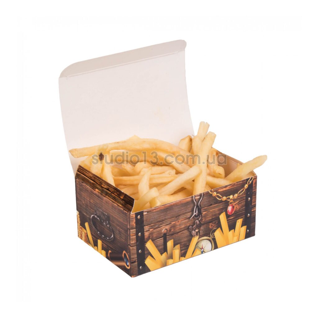 Упаковка для їжі/картоплі фрі/напівфабрикати фудбокс (міні) кольорова , розмір – S - studio13.com.ua фото 7