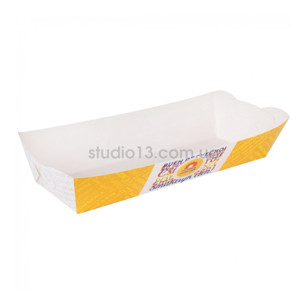 Тарелка для хот-догов (макси клеевая), белая , размер — L - studio13.com.ua фото 3