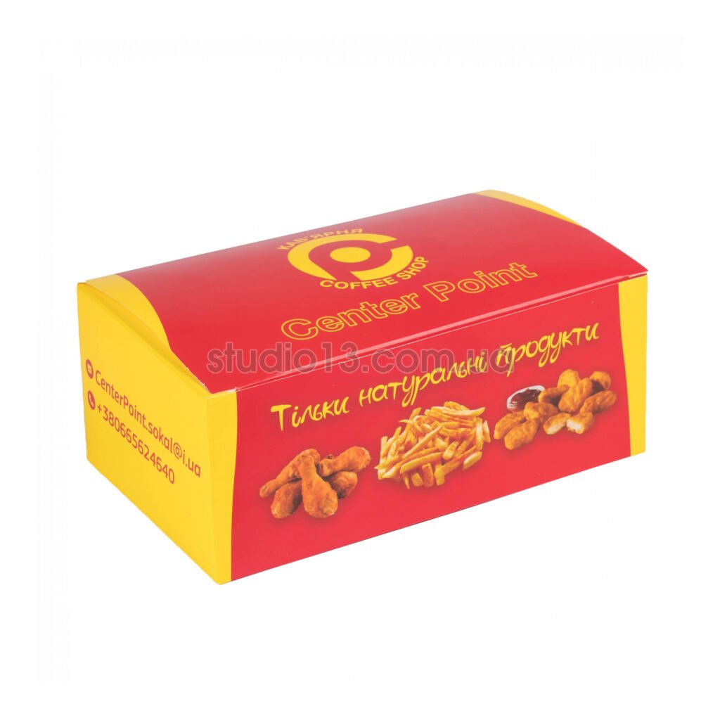 Упаковка для їжі/картоплі фрі/напівфабрикати фудбокс (міні) кольорова , розмір – S - studio13.com.ua фото 4