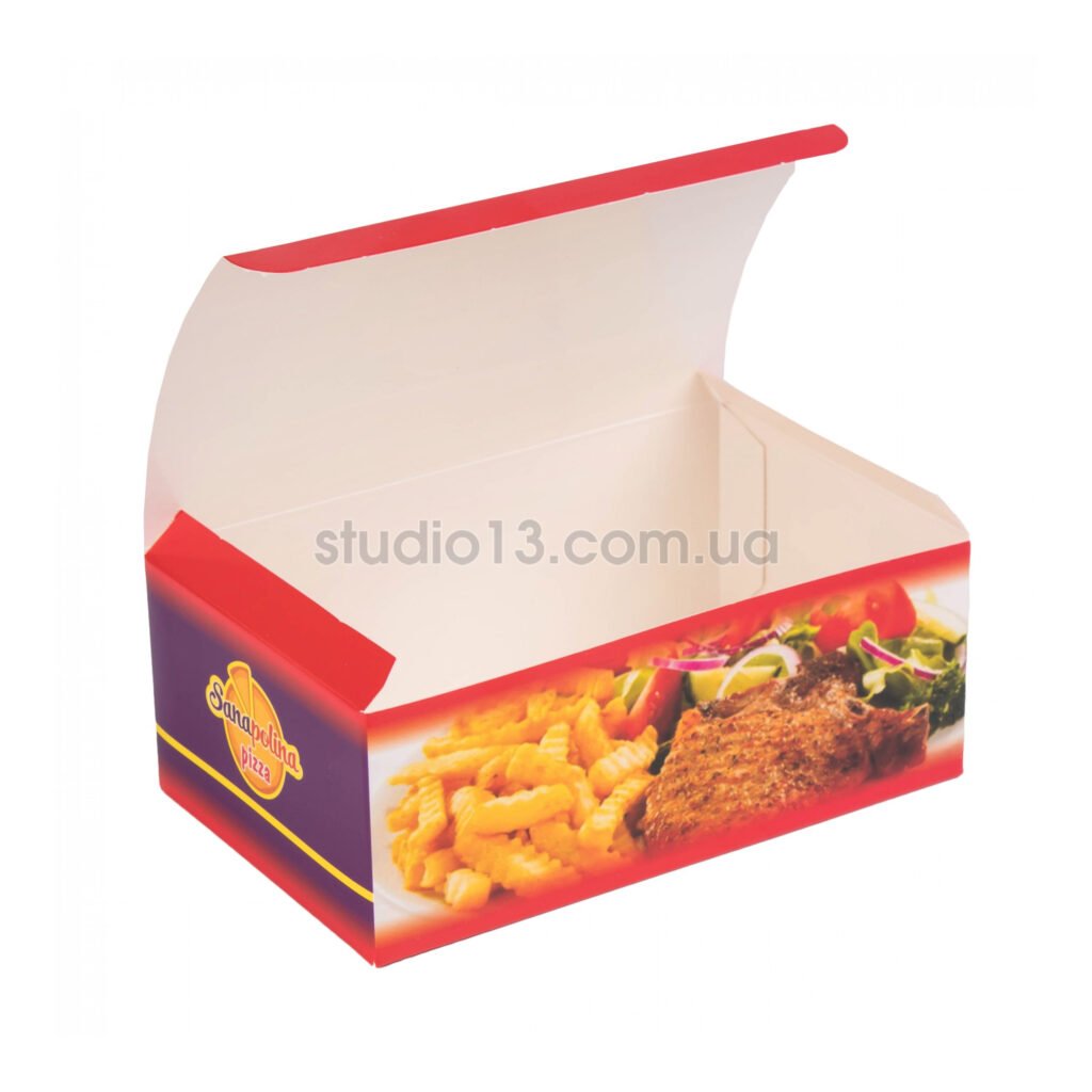 Упаковка для їжі/картоплі фрі/напівфабрикати, фудбокс (максі) кольорова , розмір – L - studio13.com.ua фото 10