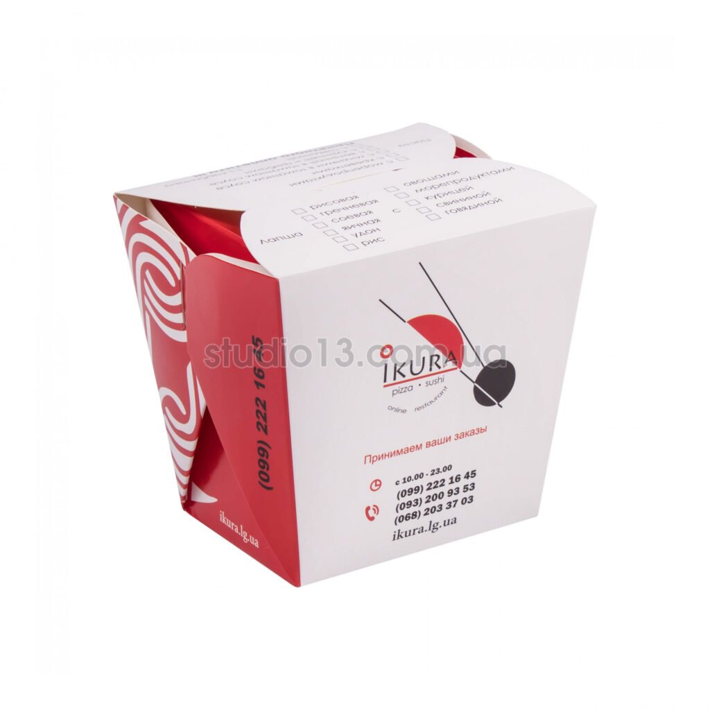 Упаковка для лапши/салатов/WOK пастабокс, цветная , размер — М (объем 400 мл) - Студія-13 фото 6 Упаковка для лапши/салатов/WOK пастабокс, цветная , размер — М (объем 400 мл) - studio13.com.ua фото 6