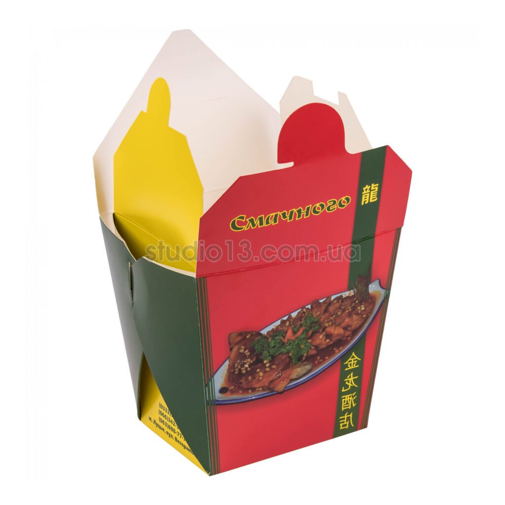 Упаковка для лапши/салатов/WOK пастабокс, цветная , размер – L (объем 500 мл) - studio13.com.ua фото 4