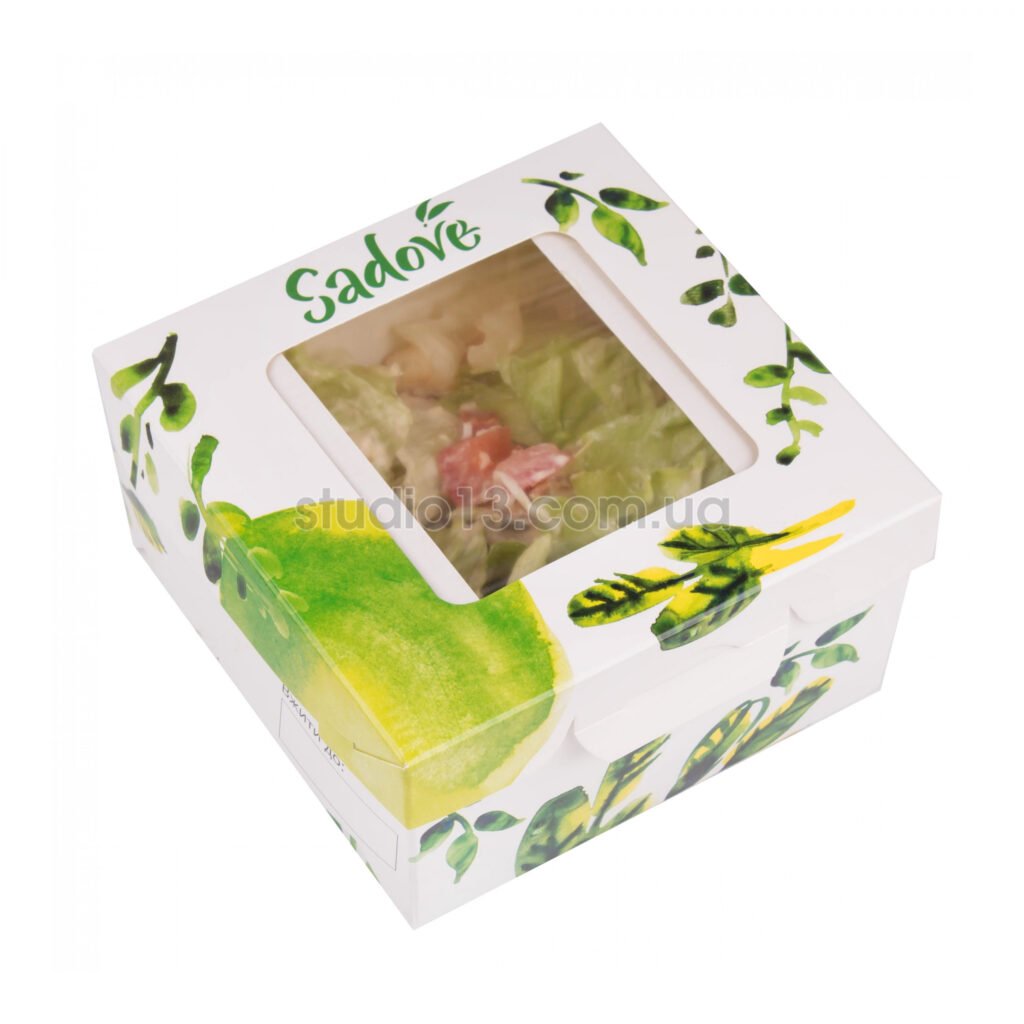 Упаковка для салатов (по выбору с окном или без) цветная , размер – М - studio13.com.ua фото 5