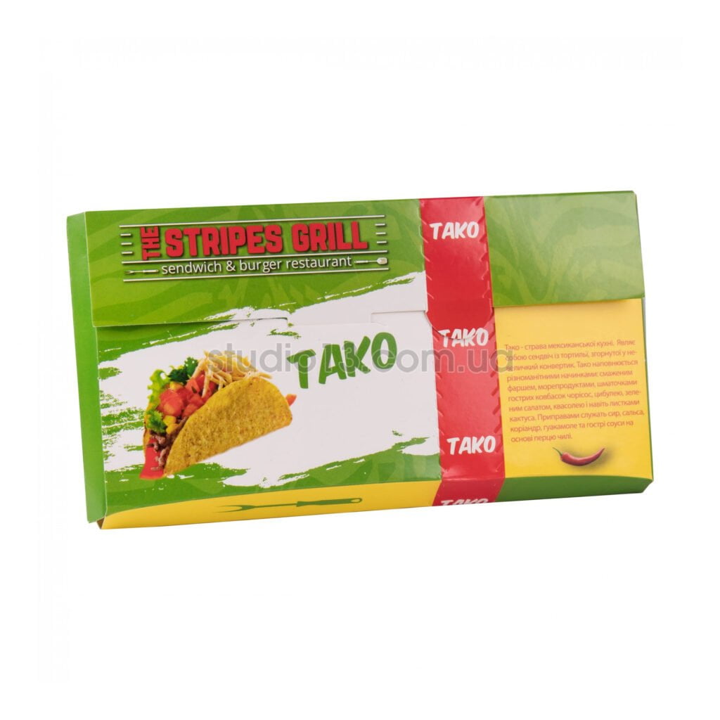 Упаковка для тако цветная (макси), размер – L - Студія-13 фото 2 Упаковка для тако цветная (макси), размер – L - studio13.com.ua фото 2