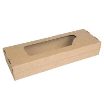 Упаковка для суші крафт (кришка-дно-вікно), розмір – XL (110x320x56 мм) - Студія-13 фото Упаковка для суші крафт (кришка-дно-вікно), розмір – XL (110x320x56 мм) - studio13.com.ua фото