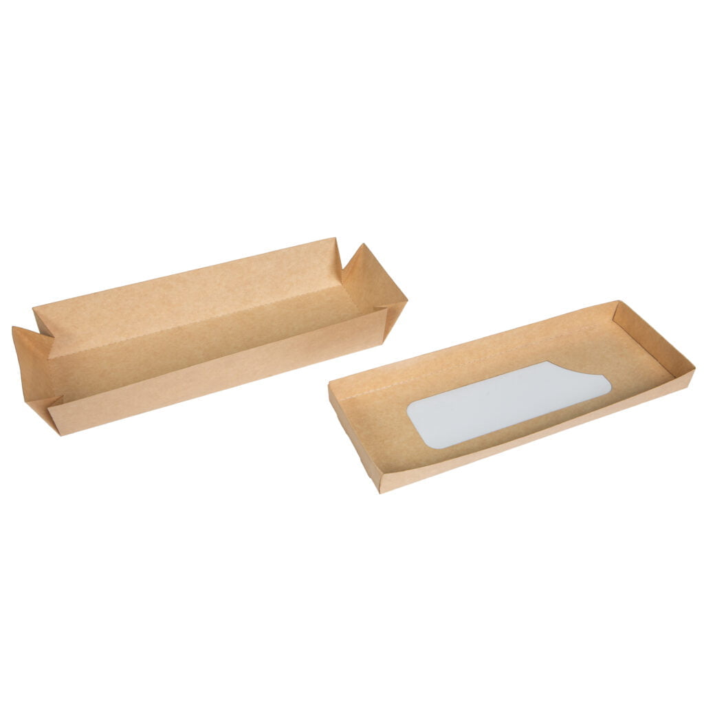 Упаковка для хот-догів (кришка-дно-вікно), крафт , розмір  – М - Студія-13 фото 5 Упаковка для хот-догів (кришка-дно-вікно), крафт , розмір  – М - studio13.com.ua фото 5